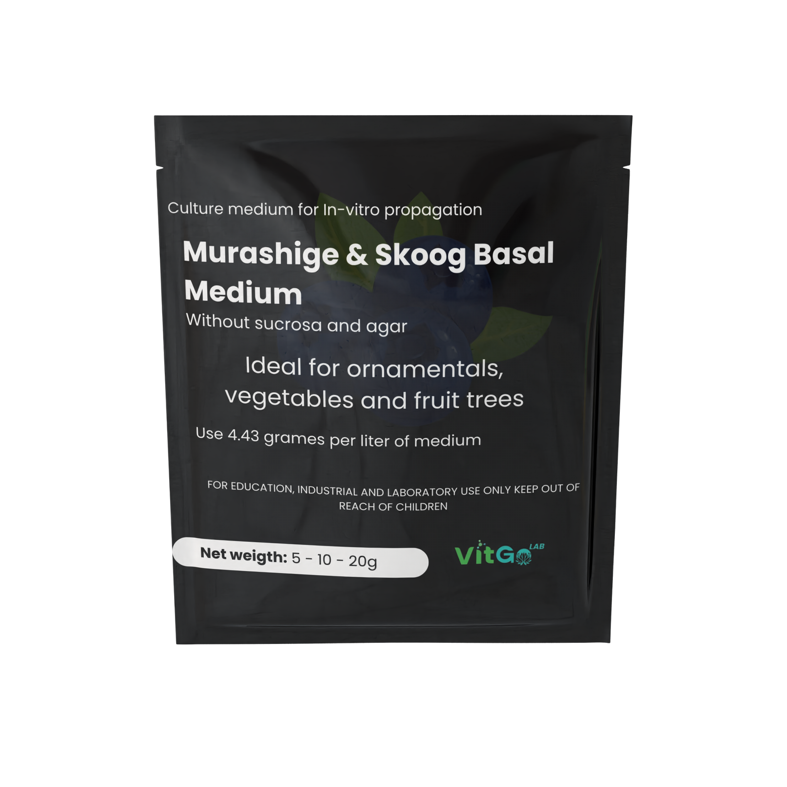 Medio Cultivo Murashige & Skoog Basal Medium sin sucrosa ni agar