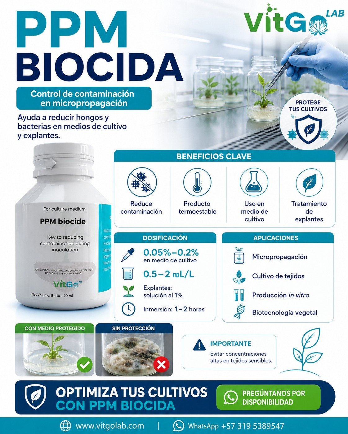 ppm biocida para cultivo de micropropagación - Imagen 5